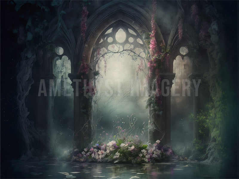 Kate Gothic Floral Fine Art Backdrop Designed by Angela Miller