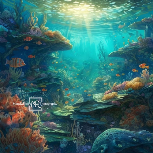 Kate Summer Underwater Ocean Reef Backdrop Designed by Mandy Ringe Pho