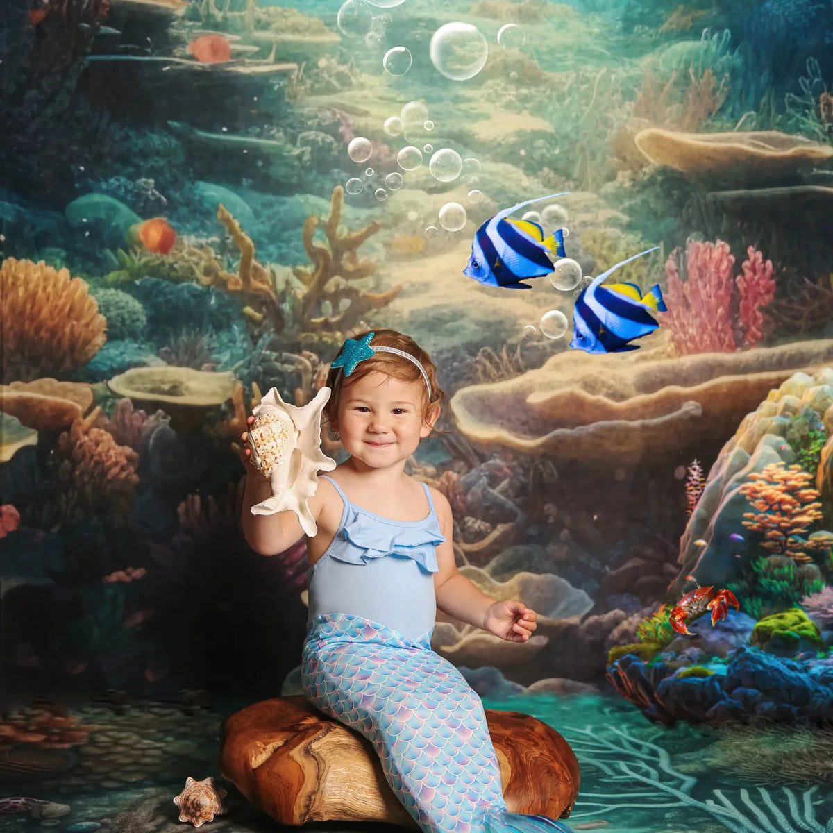 Kate Summer Underwater Ocean Scene Backdrop Designed by Mandy Ringe  Photography