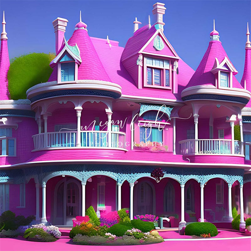 Bambola fashion Fantasy Pink House con sfondo creato da Megan Leigh Photography