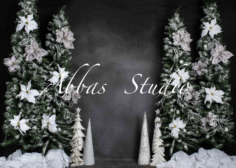 Kate Christmas Dark Wall With White Decor Backdrop Designed by Abbas Studio