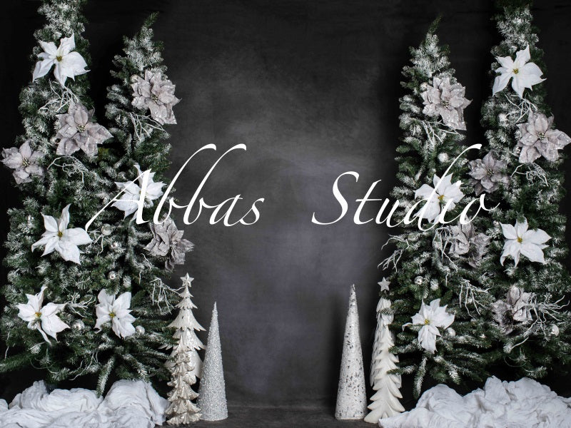 Kate Christmas Dark Wall With White Decor Backdrop Designed by Abbas Studio