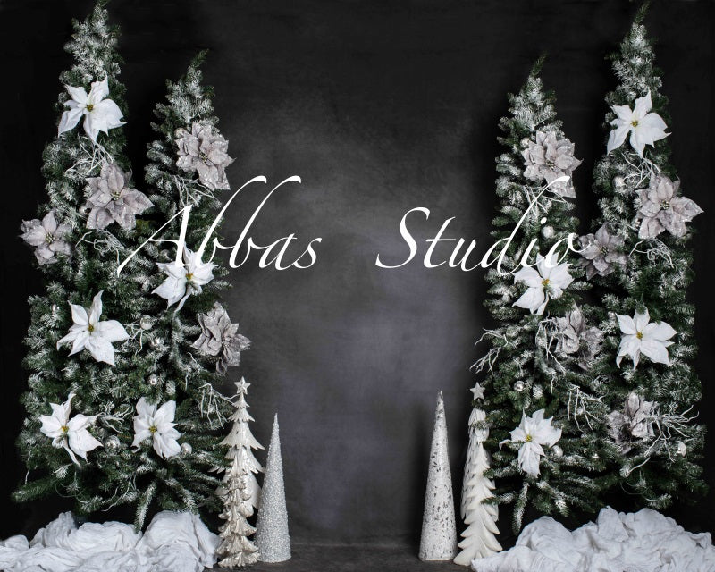 Kate Christmas Dark Wall With White Decor Backdrop Designed by Abbas Studio