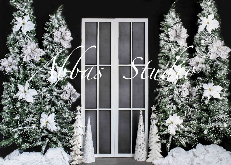 Kate Christmas Silver Large Window Backdrop Designed by Abbas Studio