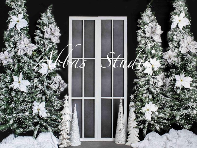 Kate Christmas Silver Large Window Backdrop Designed by Abbas Studio