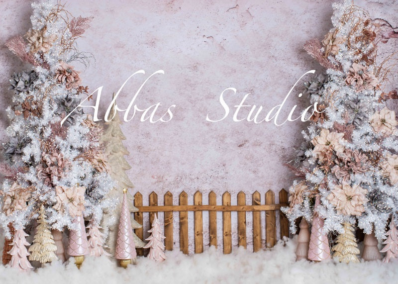 Kate Christmas Brown Fence Tree Backdrop Designed by Abbas Studio