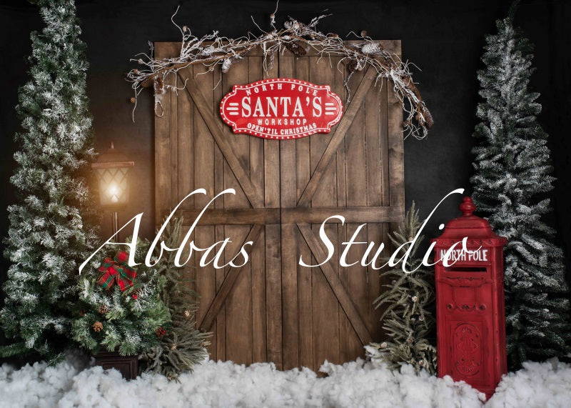 Kate Christmas Santa's Workshop Door Backdrop Designed by Abbas Studio