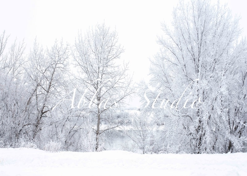 Kate Winter Snow Covered Trees Backdrop Designed by Abbas Studio