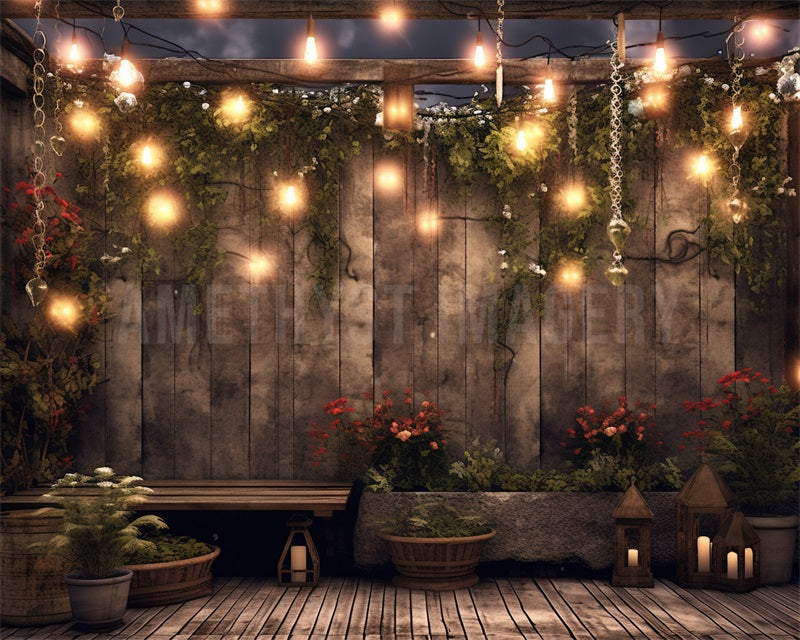 Kate Rooftop Twinkle Garden Backdrop Designed by Angela Miller