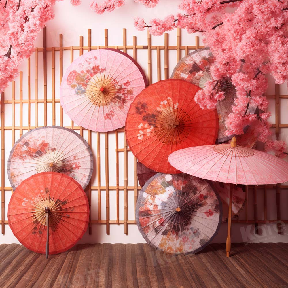 Kate Japanese Style Pink Umbrella Backdrop Designed by Chain Photograp