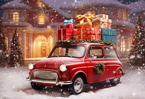 Kate Winter Christmas Gree Car Gifts Backdrop Designed by Emetselch