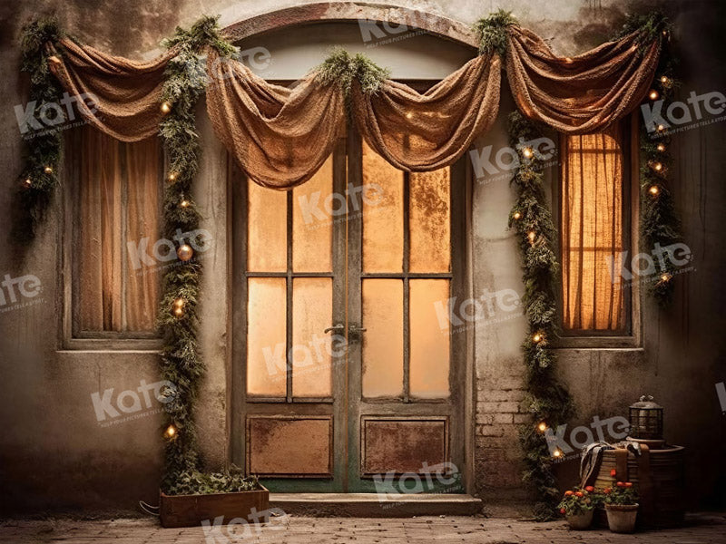 Fondo de casa antigua de Navidad para fotografía