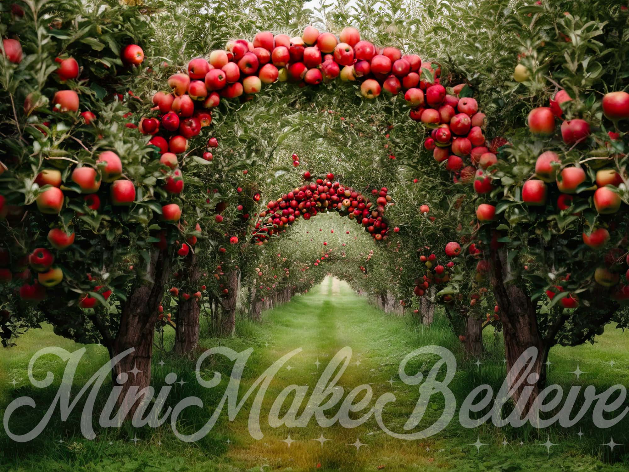 Appleboomgaard Herfst Foto Achtergrond Ontworpen door Mini MakeBelieve