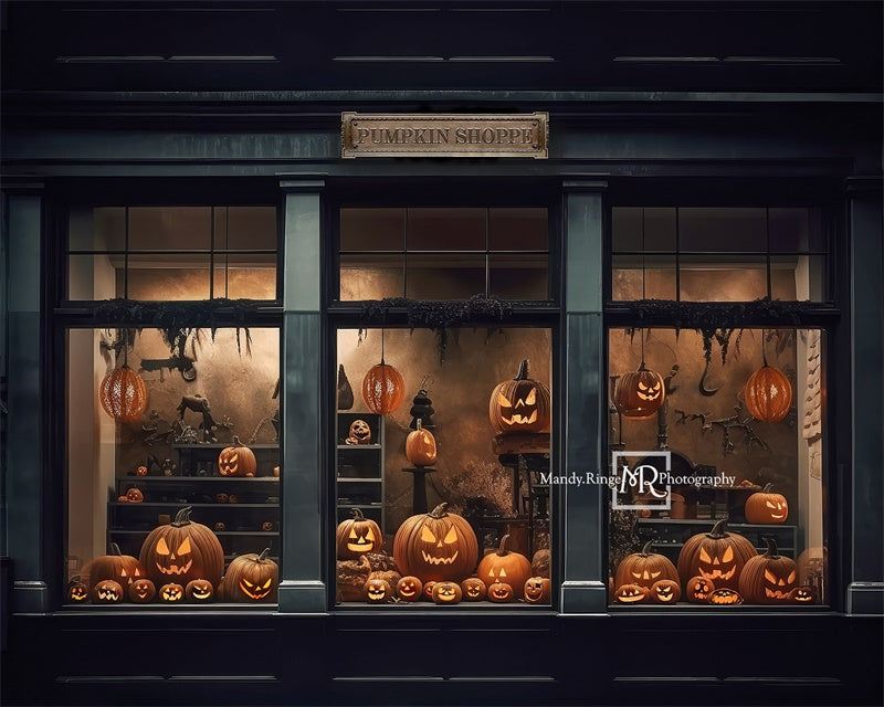 Halloween Pompoenenwinkel Decor voor- etalage ontworpen door Mandy Ringe Fotografie