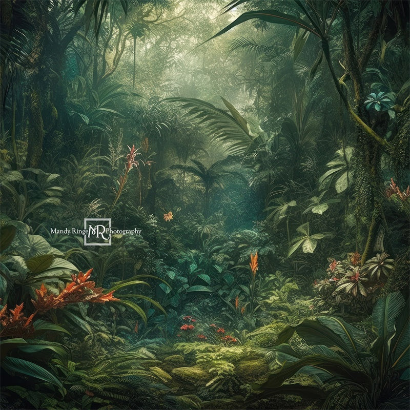 a colourful jungle scene