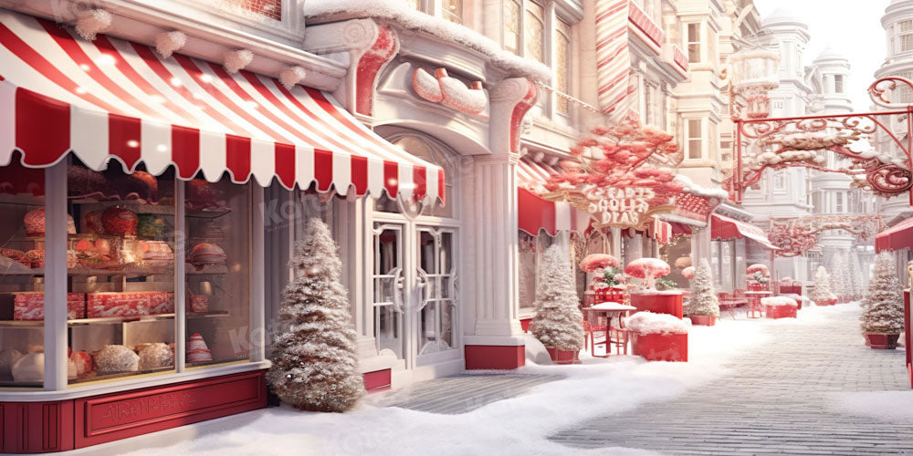 RTS Kerst Winter Sneeuwstraat Achtergrond Ontworpen door Chain Photography