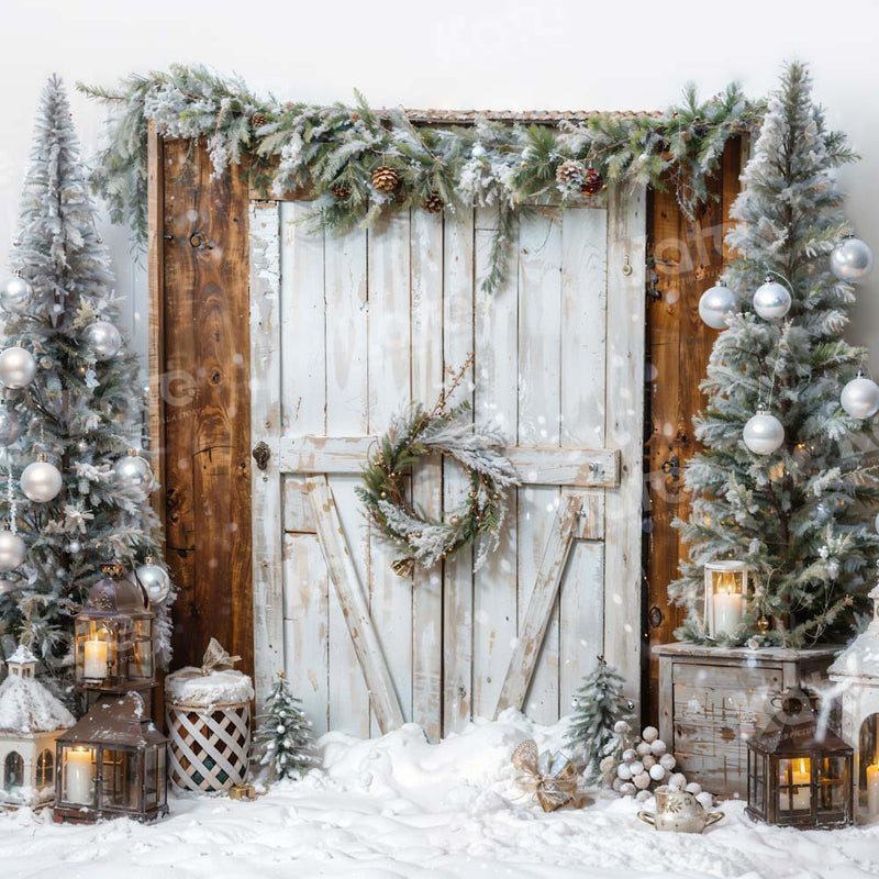 Kate Christmas Tree White Barn Door Backdrop Designed By Emetselch