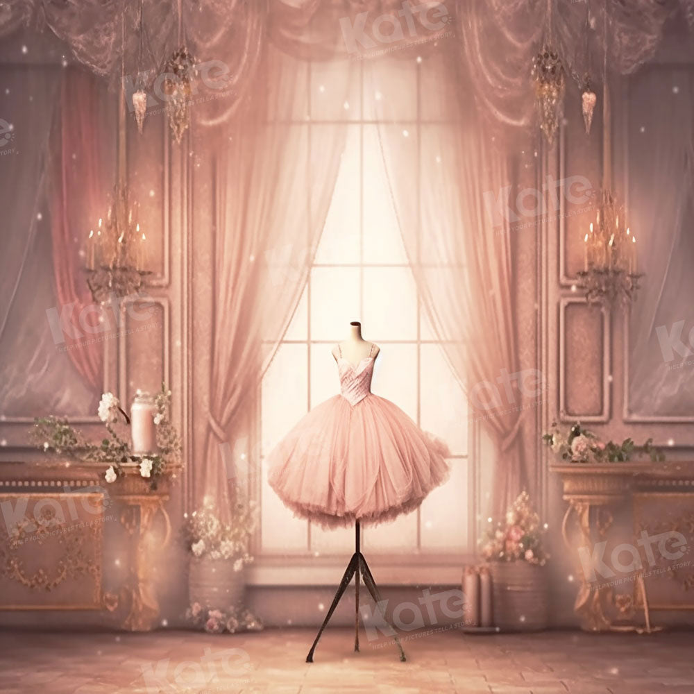 Modepop Roze Kamer Balletjurk Achtergrond Ontworpen door Chain Fotografie