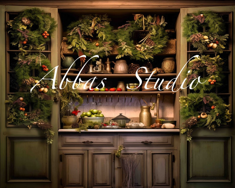 Kate White Christmas Kitchen Backdrop Designed by Emetselch