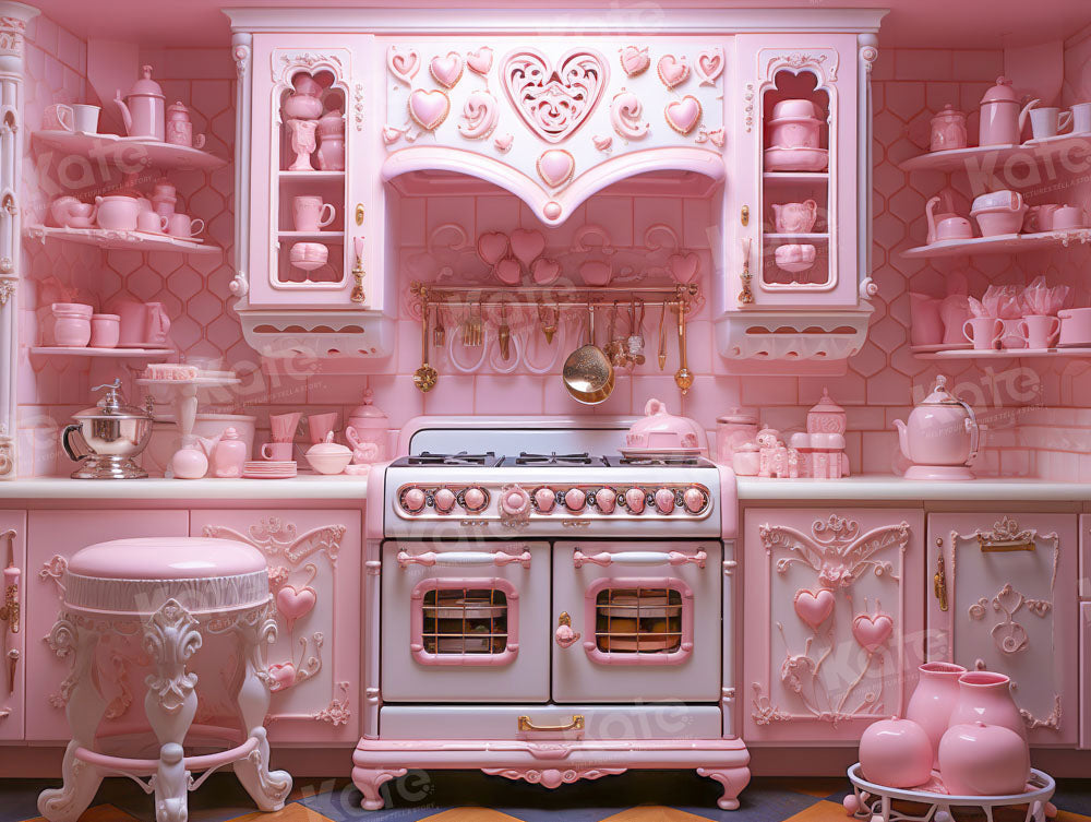 Barbie house online and kitchen