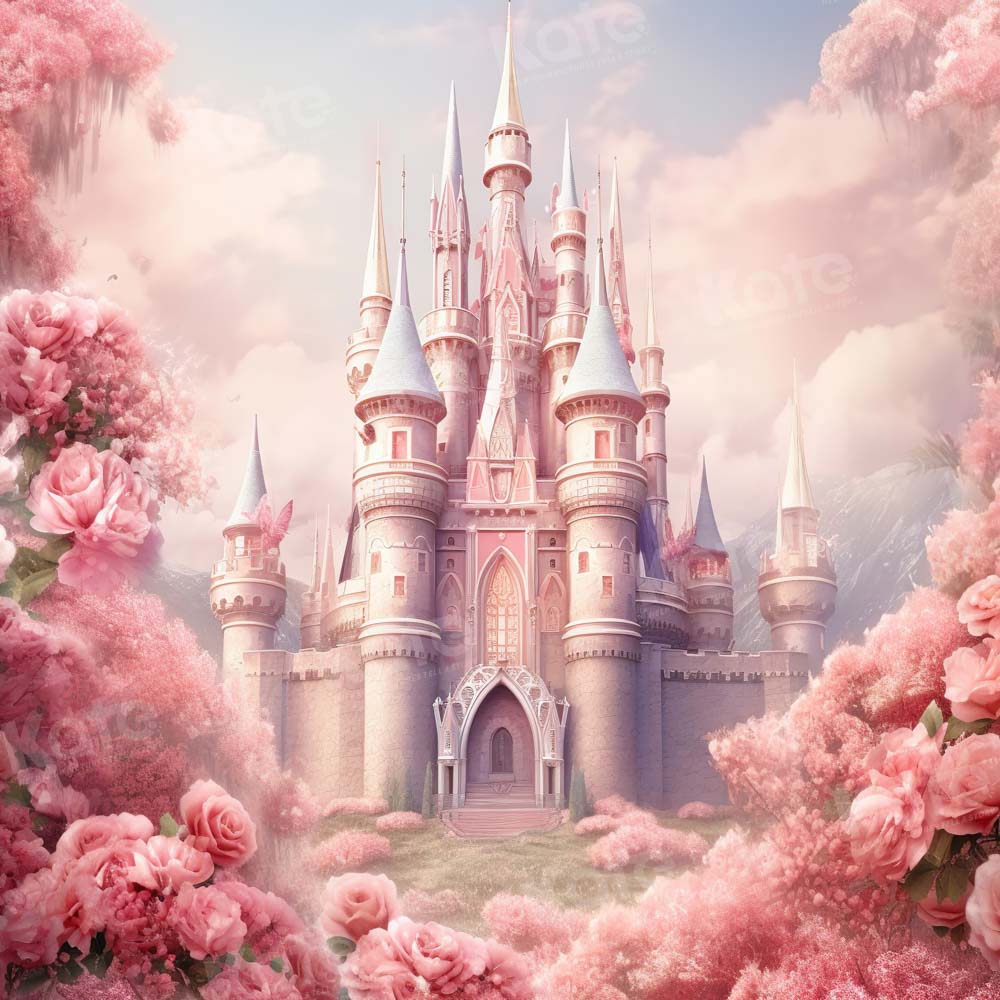 Sfondo del castello Fantasy Flower rosa progettato da Emetselch