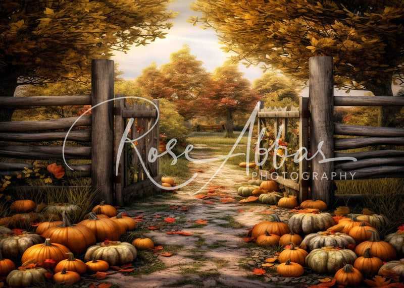 Kate Autumn Gate Pumpkin Patch Path Road Backdrop Designed By Rose Abbas