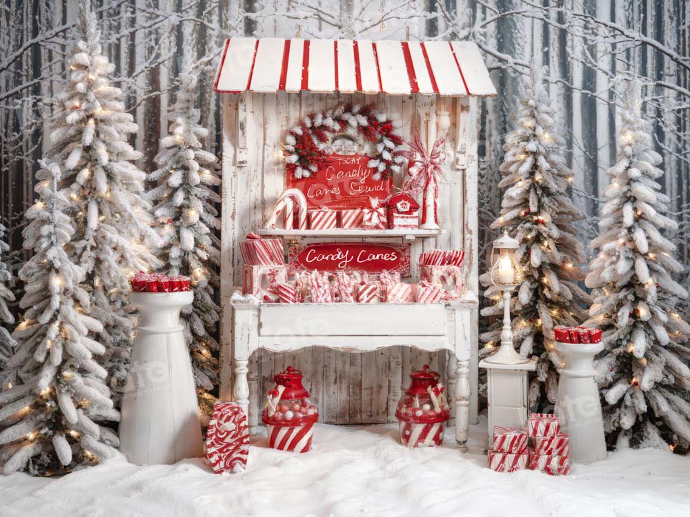 RTS Kate Bastoncini di Zucchero di Natale Sullo Sfondo Rosso all'Esterno Progettato da Emetselch