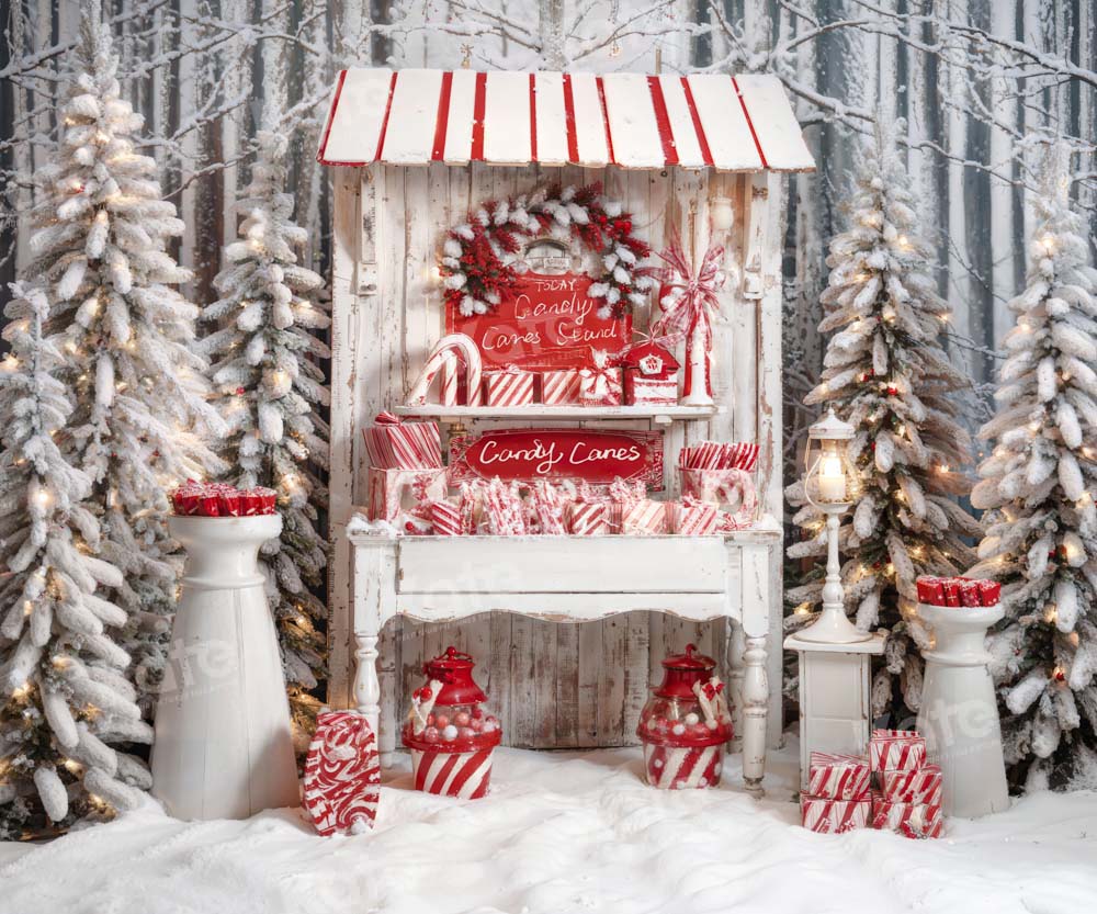 RTS Kate Bastoncini di Zucchero di Natale Sullo Sfondo Rosso all'Esterno Progettato da Emetselch