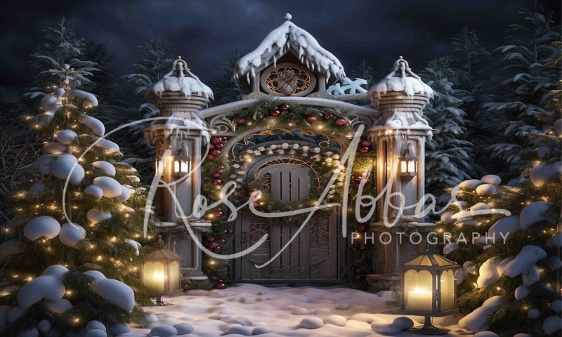 Kate Holiday Garden Gate Christmas Backdrop Designed By Rose Abbas