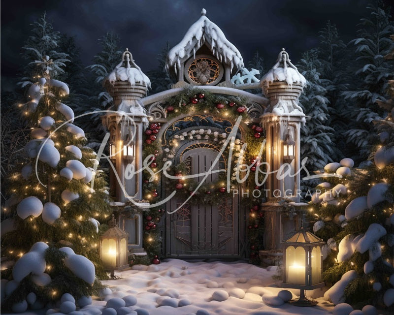 Kate Holiday Garden Gate Christmas Backdrop Designed By Rose Abbas