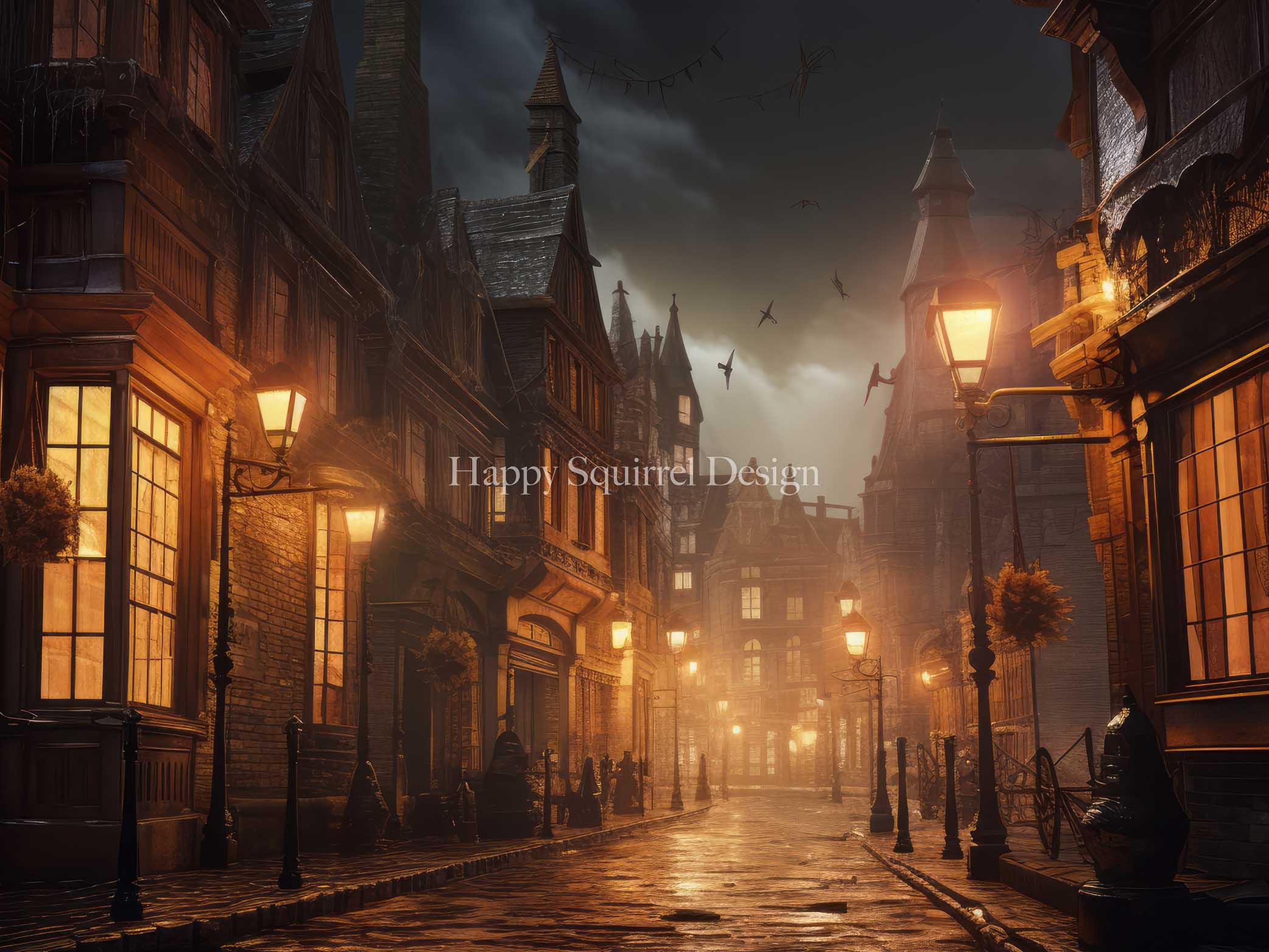 Fondo de ciudad nocturna diseñado por Happy Squirrel Design