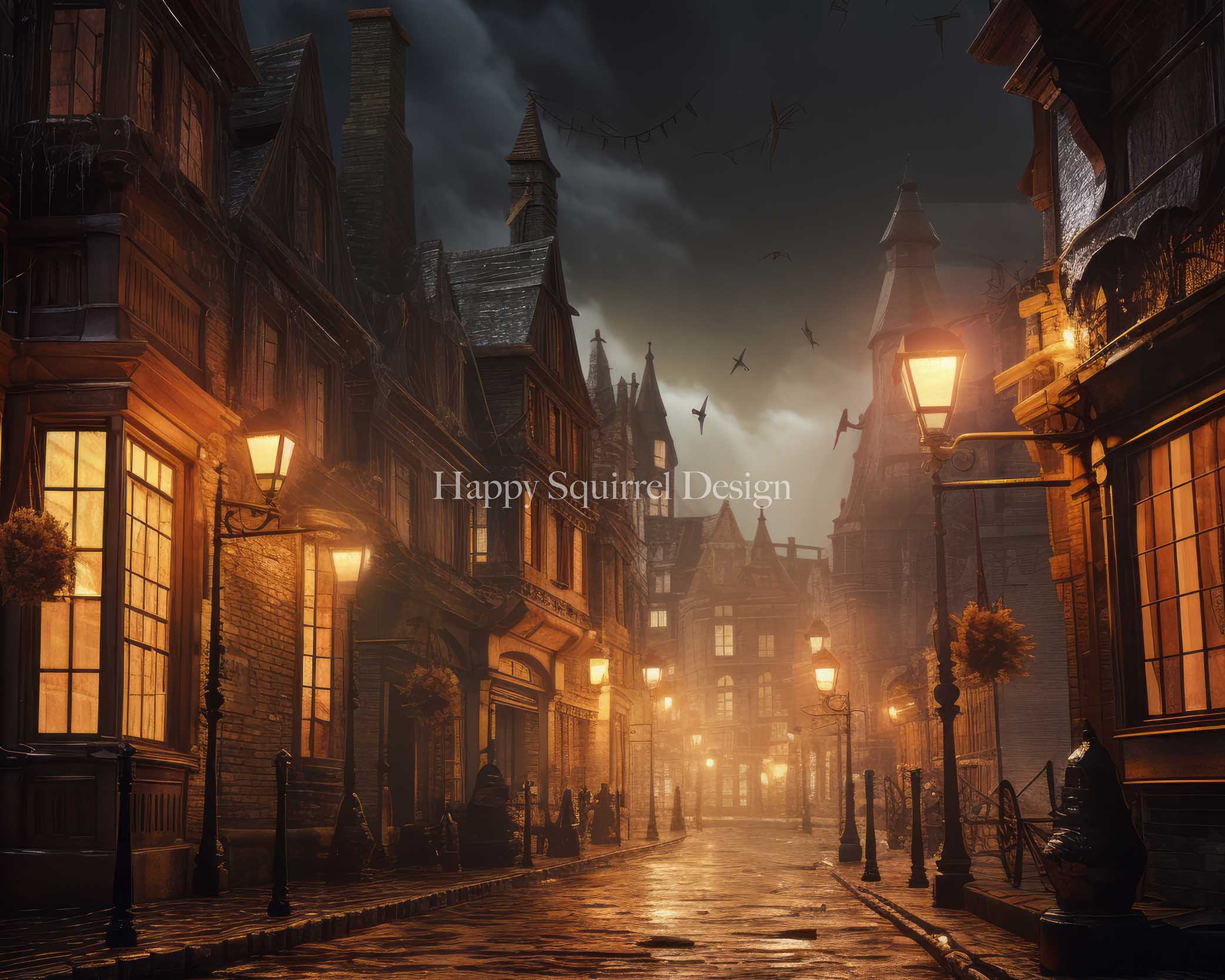 Fondo de ciudad nocturna diseñado por Happy Squirrel Design