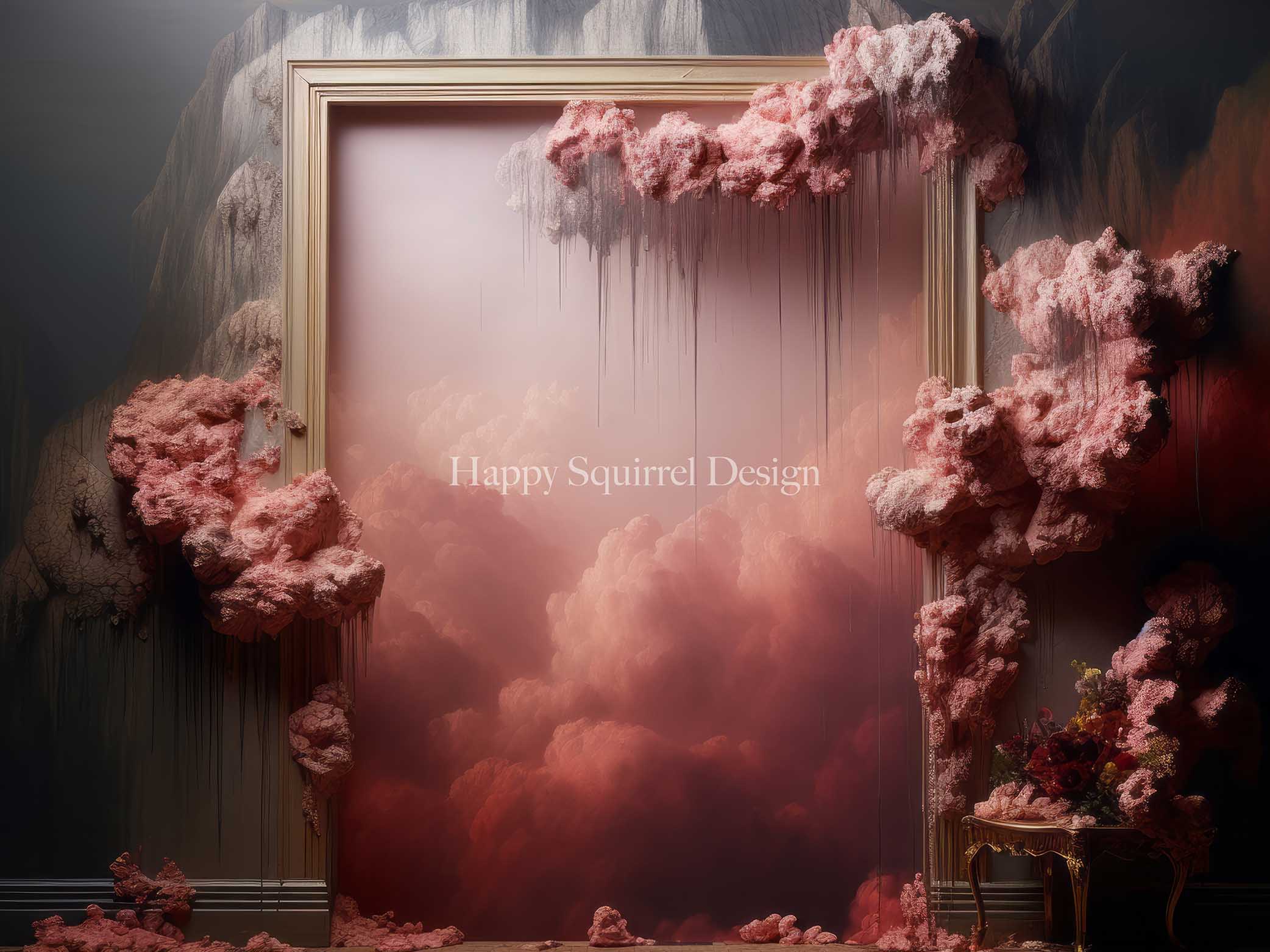 Door de roze luchten achtergrond ontworpen door Happy Squirrel Design.