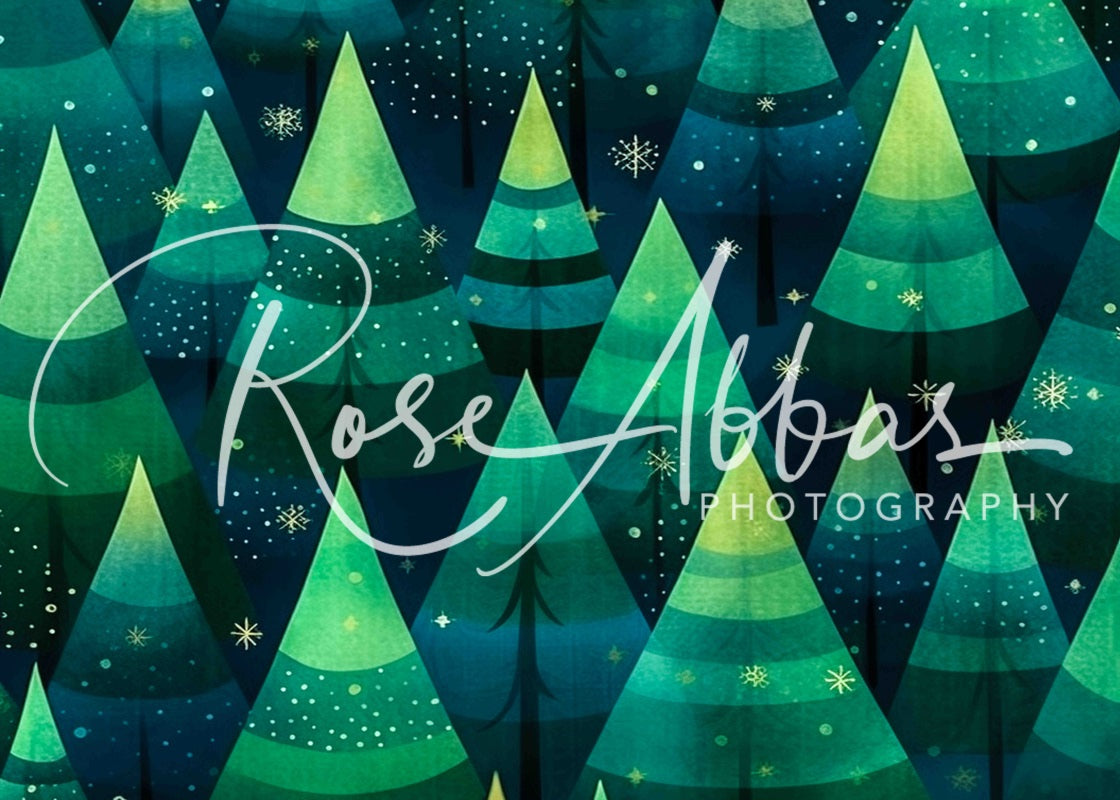 Kate Abstract Christmas Trees Backdrop Designed By Rose Abbas