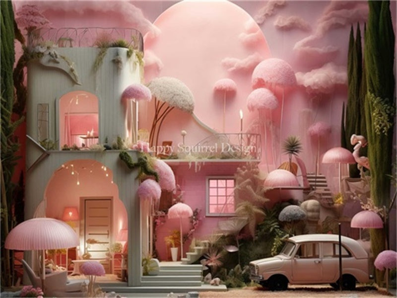 Fondo de lugar de ensueño en rosa diseñado por Happy Squirrel Design