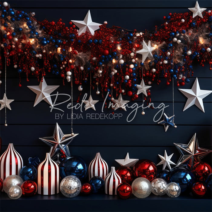 America Christmas Decor Backdrop Disegnata da Lidia Redekopp