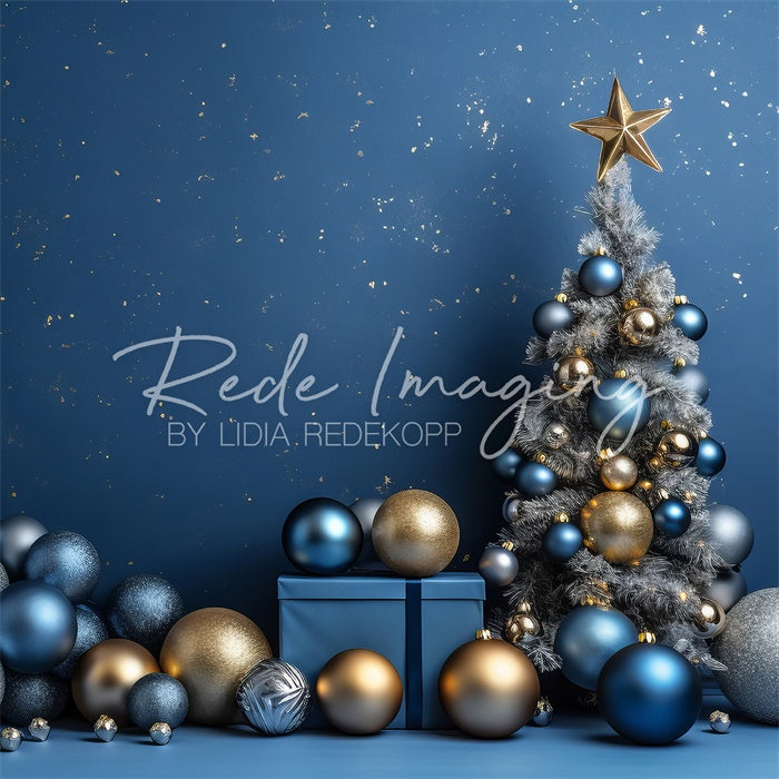 Blauwe Kerstachtergrond ontworpen door Lidia Redekopp