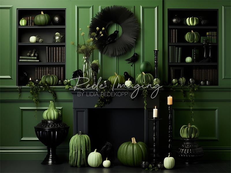 Kate Green Autumn Fireplace Backdrop Designed by Lidia Redekopp