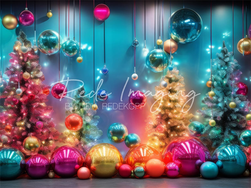Sfondo luminoso al neon per il Natale progettato da Lidia Redekopp