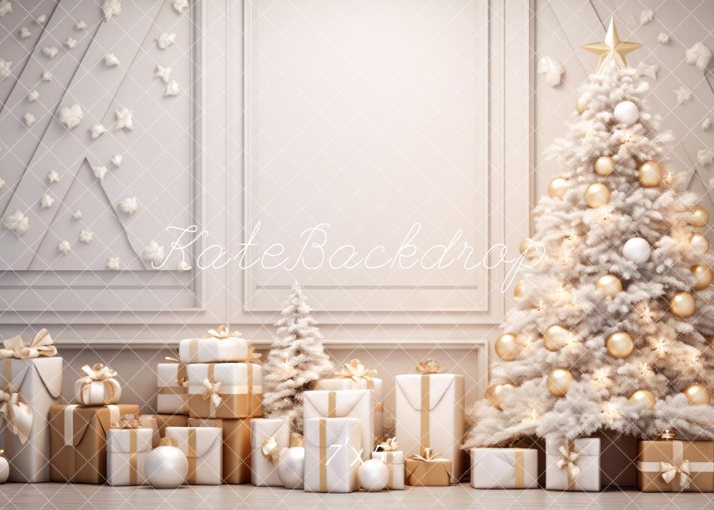 Fondo de Navidad Blanco y Dorado Diseñado por Lidia Redekopp.