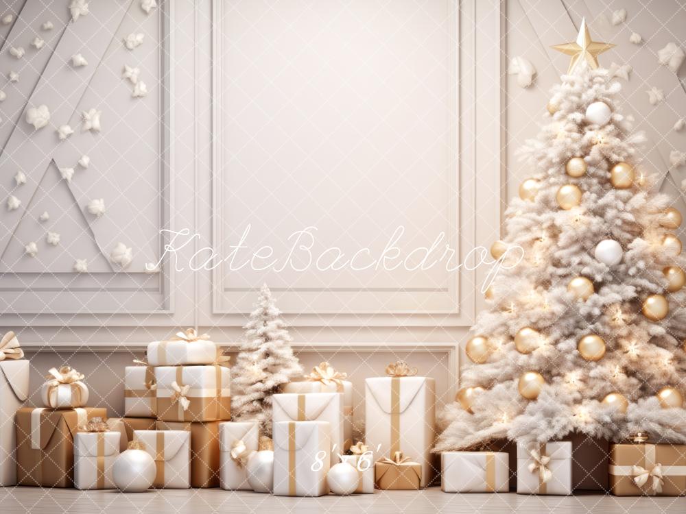 Fondo de Navidad Blanco y Dorado Diseñado por Lidia Redekopp.