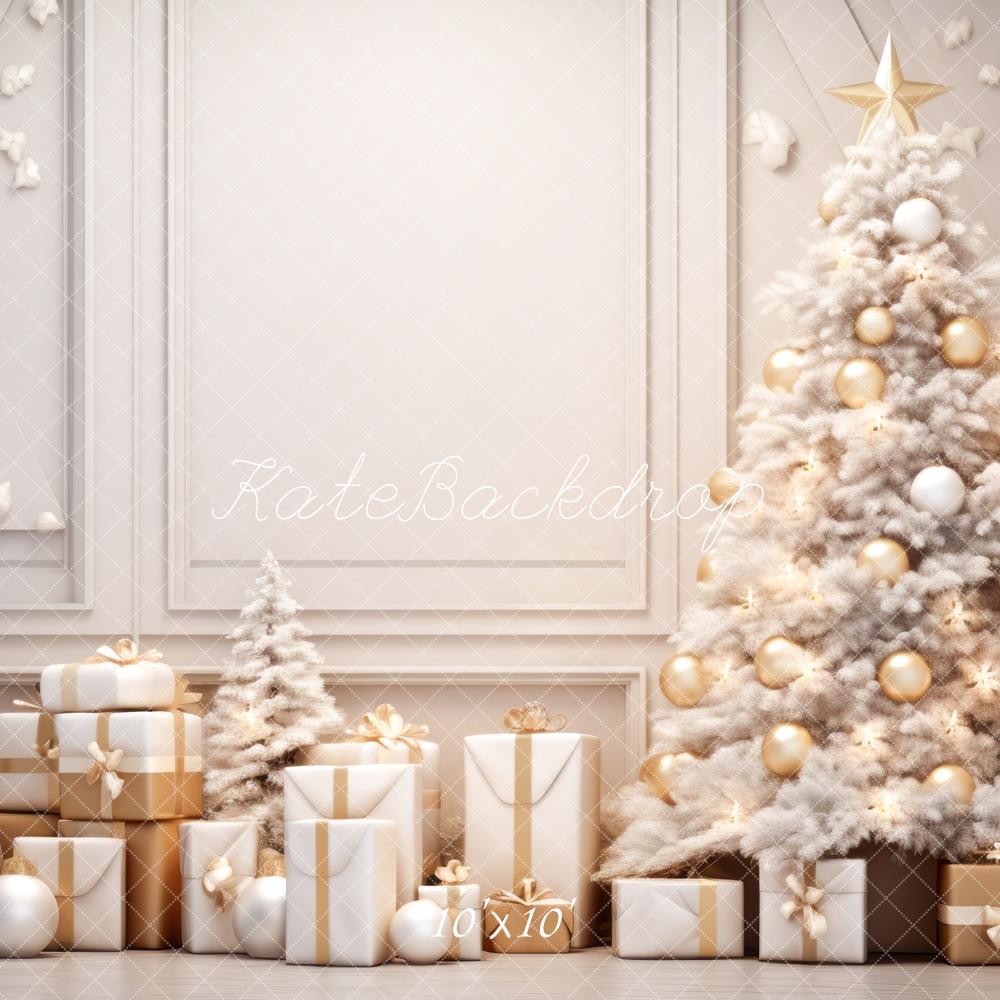 Fondo de Navidad Blanco y Dorado Diseñado por Lidia Redekopp.