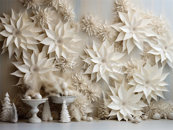 Kate White Pointsettia Wall Backdrop Designed by Lidia Redekopp