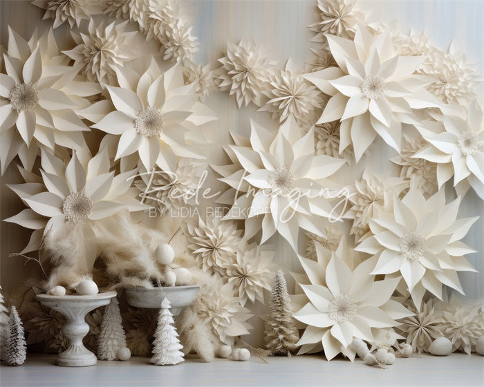 Kate White Pointsettia Wall Backdrop Designed by Lidia Redekopp