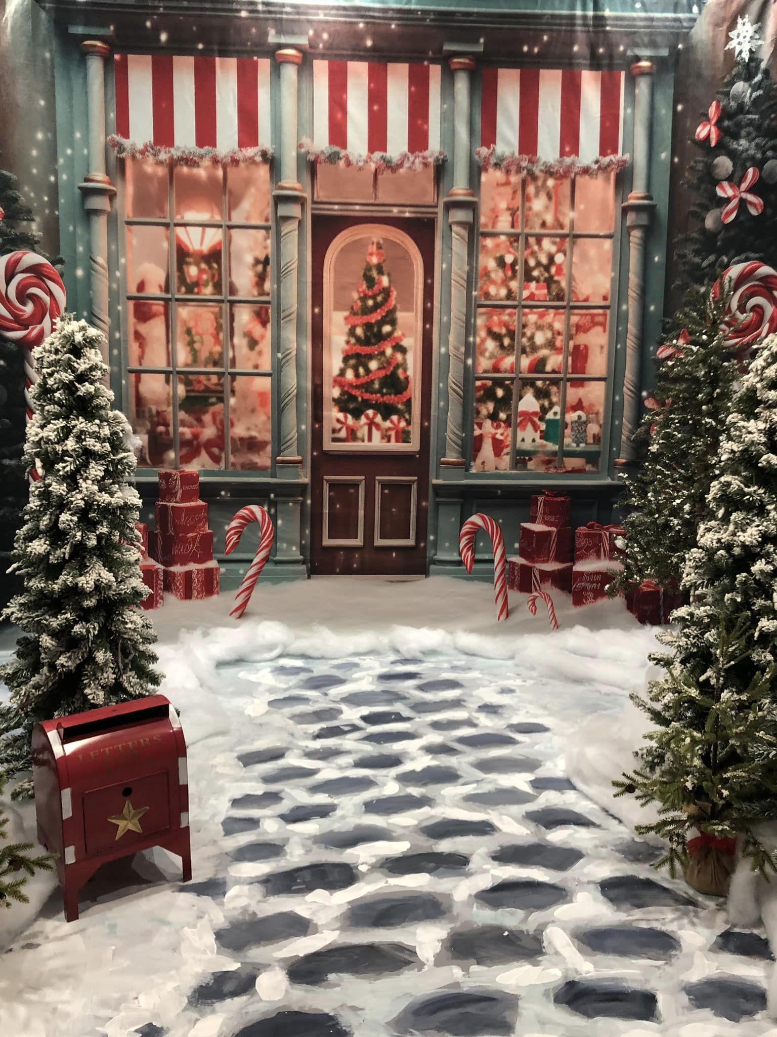 Kate Christmas Candy Store Backdrop Designed by Emetselch