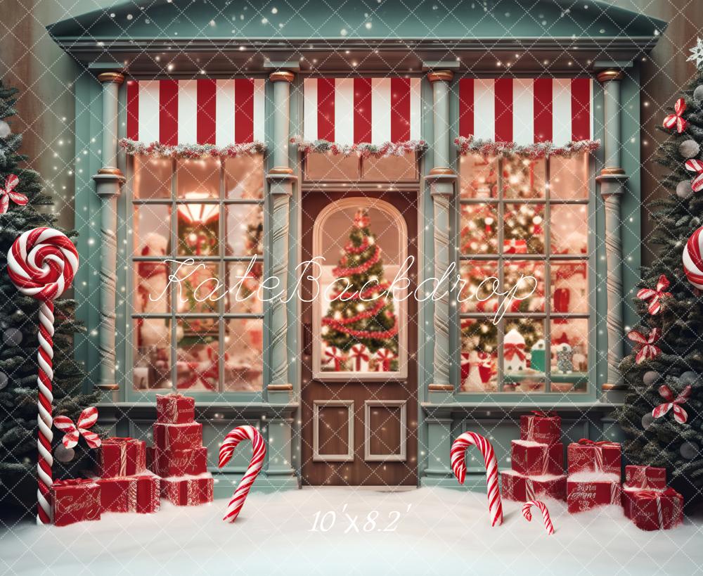 Fondo de tienda de dulces navideños diseñado por Emetselch