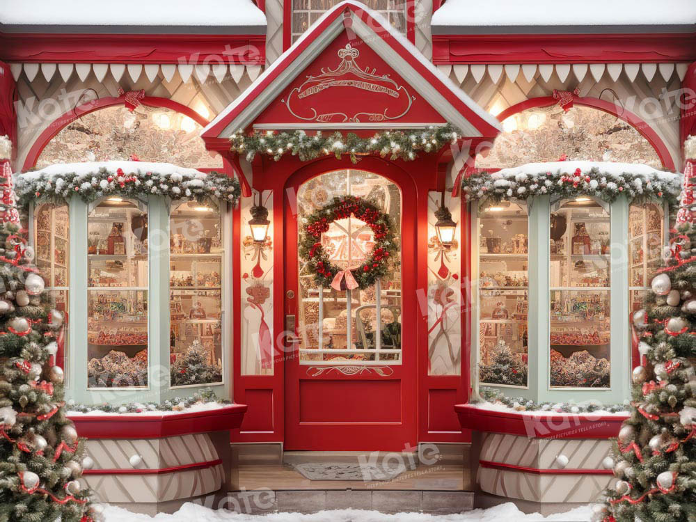 Fondo de tienda roja de Navidad diseñado por Emetselch