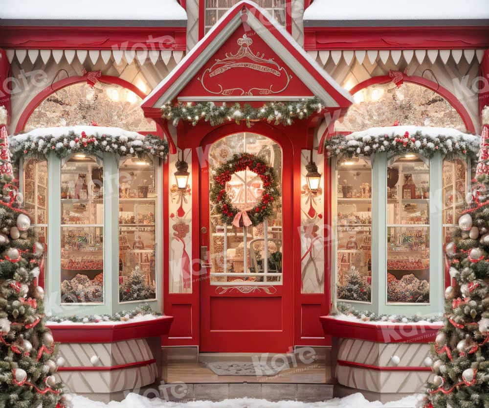 Fondo de tienda roja de Navidad diseñado por Emetselch