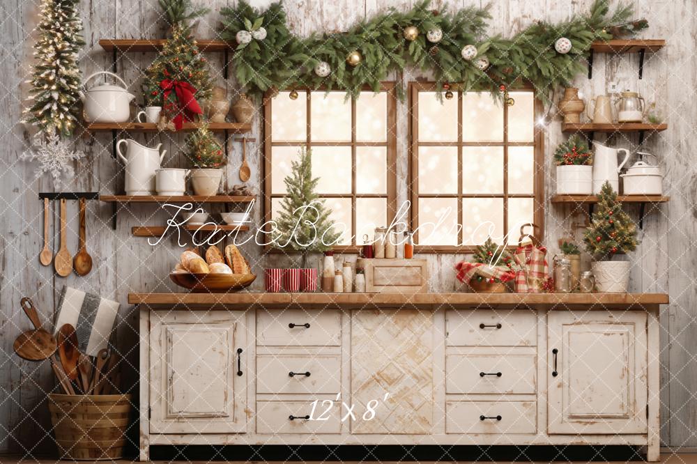 Fondo de cocina de Navidad blanco diseñado por Emetselch.