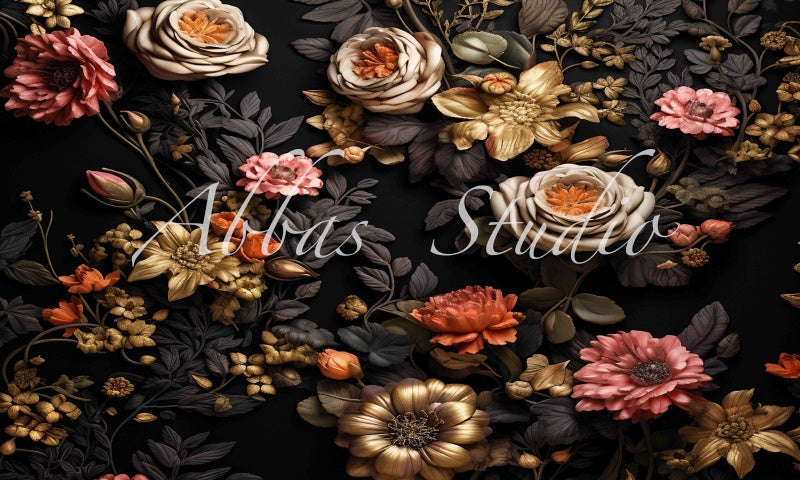 Kate Gold Floral Wall Backdrop Designed by Abbas Studio